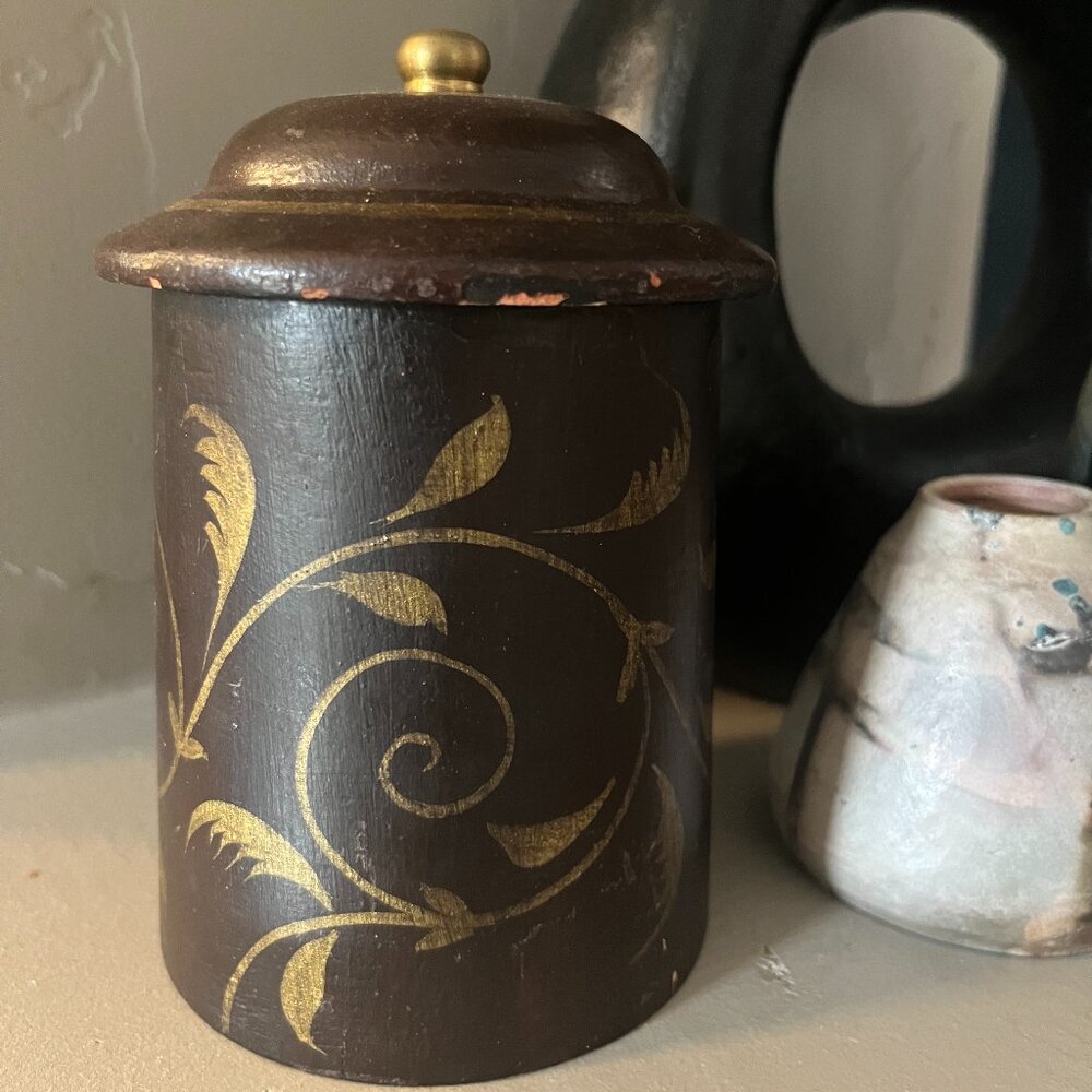 Vintage Wooden Hand Painted Trinket Box